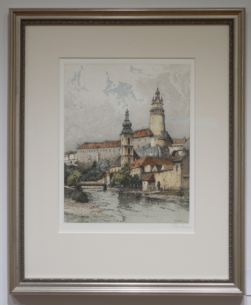 #73 Krumlov - color etching