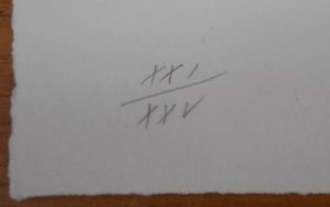 Edition number (XXI/XXV) Embossed lithograph edition