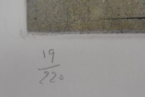 Edition number (19/220) color etching