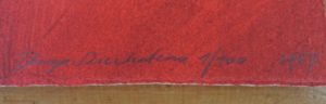 Signature, Edition & Date in pencil LR Limited edition monoprint