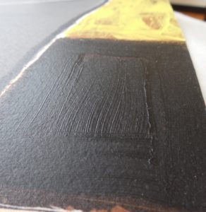 Hand embellishment in black Abstract print