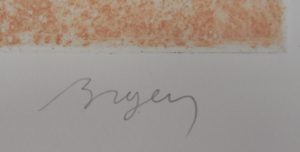 Signature LR in pencil Artists signature