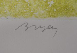 Signature in pencil LR abstract print